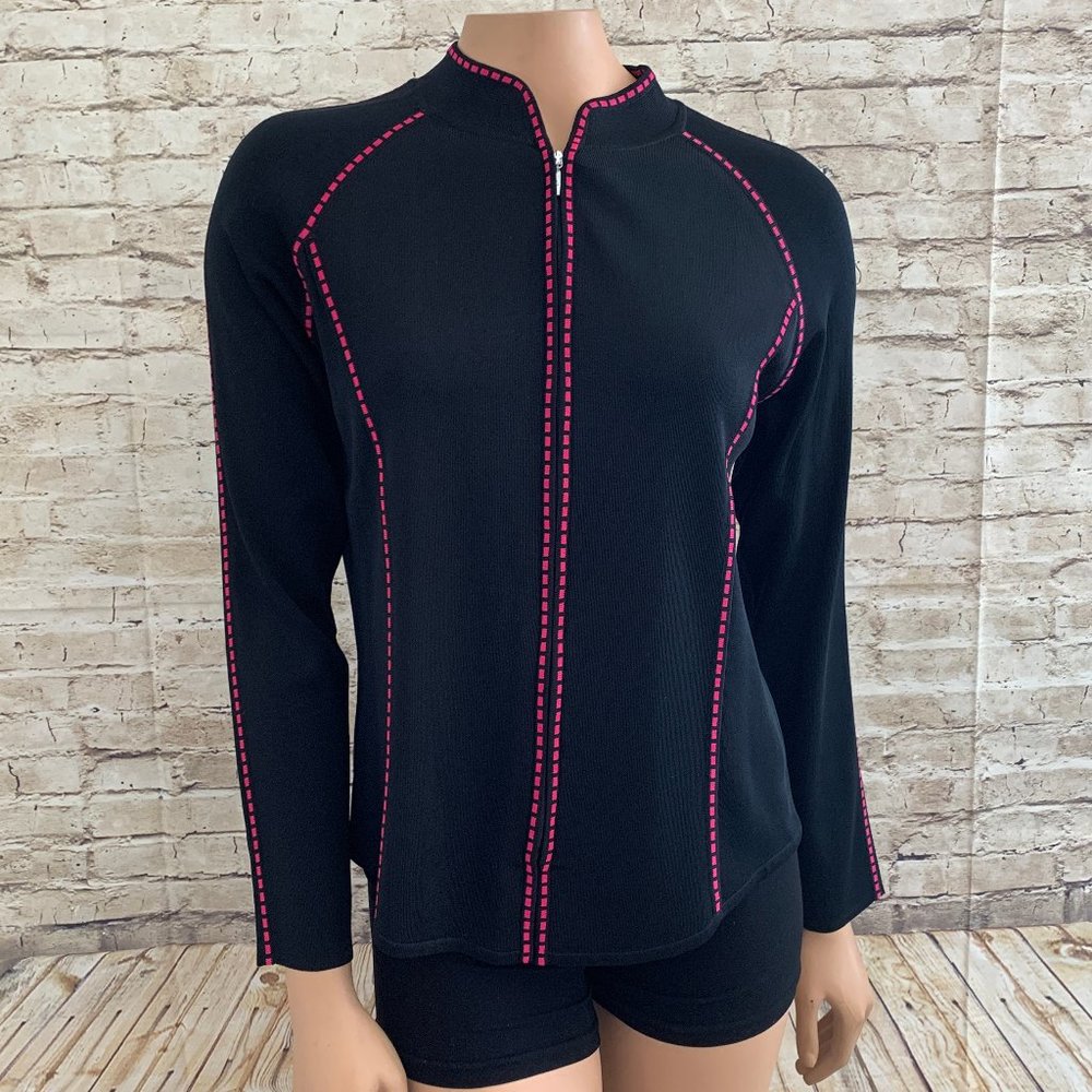 Mint Ming Wang Black Zipper Cardigan Jacket SZ S